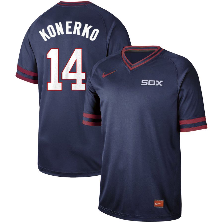 Men Chicago White Sox #14 Konerko Dark blue Nike Cooperstown Collection Legend V-Neck MLB Jersey->chicago white sox->MLB Jersey